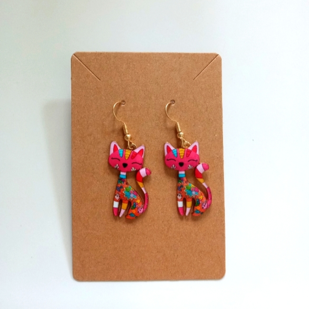 Colorful Cat Earrings